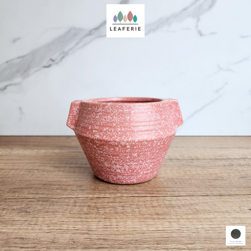 The Leaferie Liora pink flowerpot. ceramic material