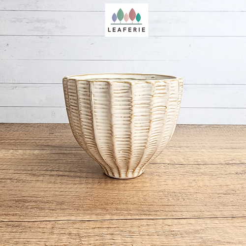 The Leaferie Tho Beige ceramic Pot.