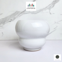 Load image into Gallery viewer, The Leaferie Varden white ceramic pot.
