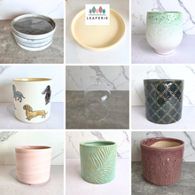 Load image into Gallery viewer, As-Is Sale May/June 26 Collage of ceramic cups and bowls with a 'LEAFERIE' logo in the top right corner.

