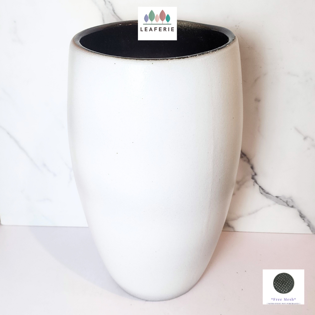 The Leaferie Adric Tall white ceramic pot