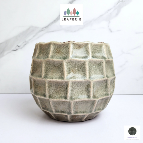 The Leaferie Roshan flowerpot. ceramic material