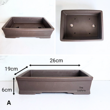 Load image into Gallery viewer, The Leaferie Bonsai Pot eries 72. zisha material. 4 designs. rectangular and oval
