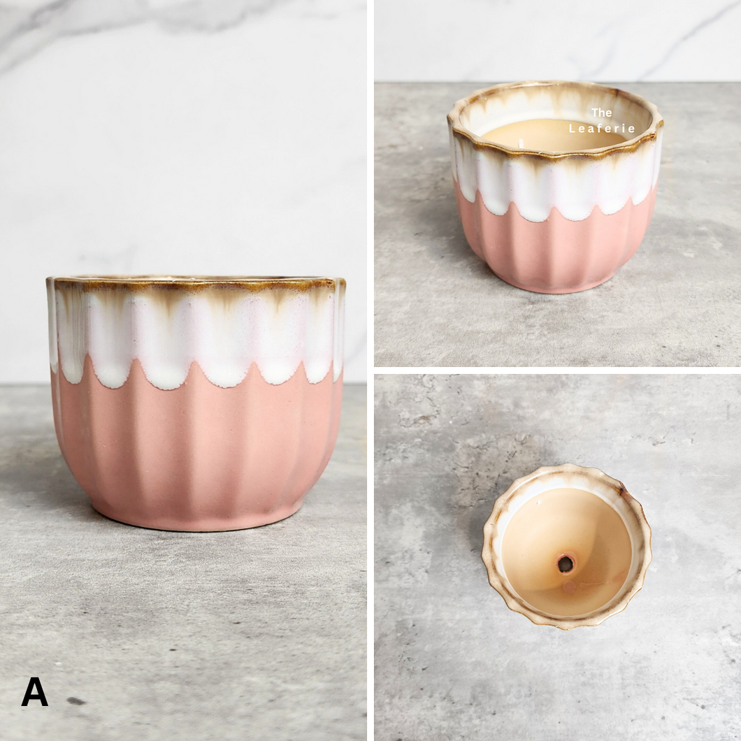 The Leaferie Petit Allegra Series 3 . 5 designs Pink pots