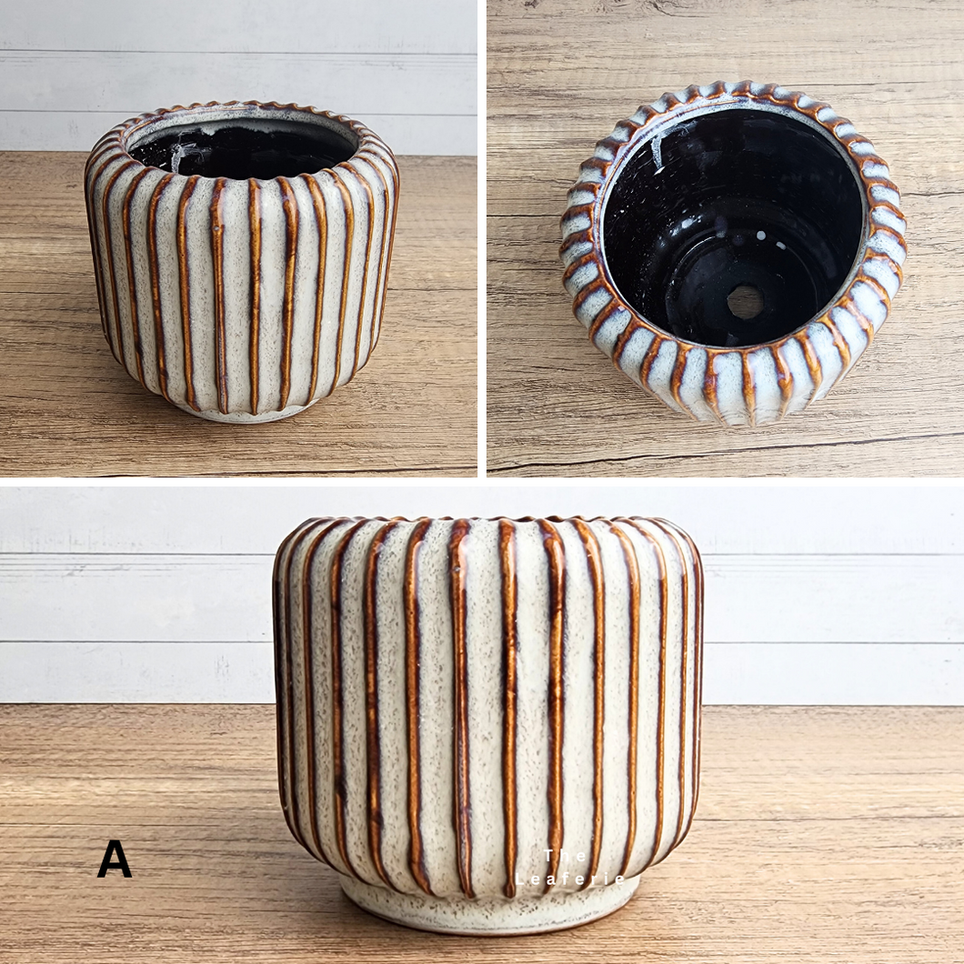 The Leaferie Mini pots Series 9. 9 designs ceramic pot. Pot A