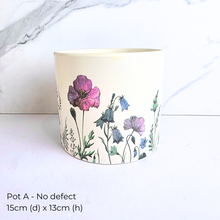 Load image into Gallery viewer, Collection of As-Is Feb 26 ceramic pots with various designs and colors Leaferie brand.
