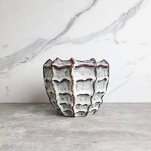 Load image into Gallery viewer, The Leaferie Jin FLowerpot. 2 designs grey and blue. ceramic material
