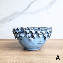 Load image into Gallery viewer, The Leaferie Handmade LYSA ceramic pot . 2 colours blue and yellow.
