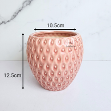 Load image into Gallery viewer, The Leaferie Bea pink strawberry ceramic pot
