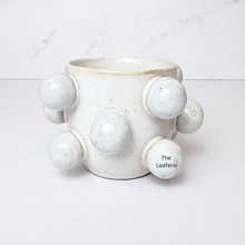 Load image into Gallery viewer, The Leaferie Kangas white ceramic pot with stud.
