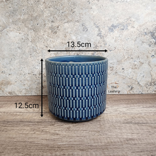 Load image into Gallery viewer, The Leaferie Cloutier blue ceramic pot
