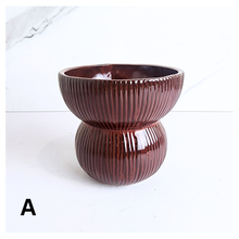 Load image into Gallery viewer, Scarva ceramic planters with ribbed design on a white background, featuring the Leaferie brand.
