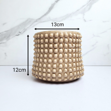 Load image into Gallery viewer, The Leaferie Bronwyn studded beige flowerpot. ceramic material
