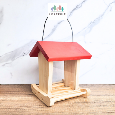 The Leaferie Bird Feeder. made of wood. 2 colours