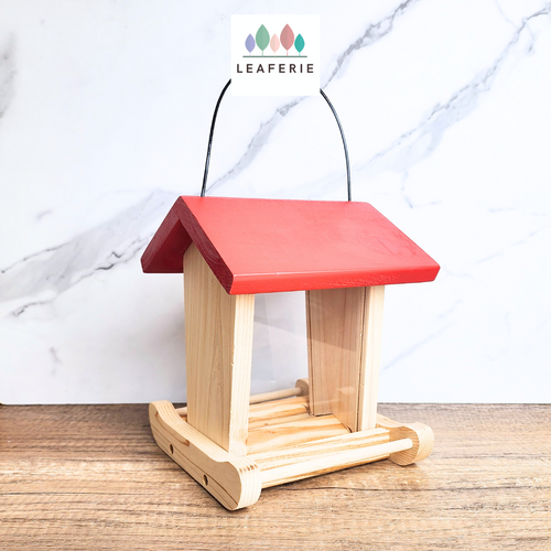 The Leaferie Bird Feeder. made of wood. 2 colours