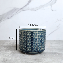 Load image into Gallery viewer, The Leaferie Avery blue flowerpot. ceramic material
