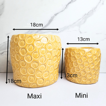 Load image into Gallery viewer, The Leaferie Puro yellow bee hive ceramic pot. 2 sizes
