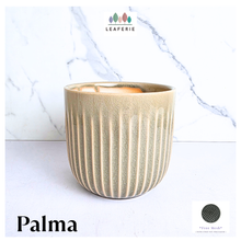 Load image into Gallery viewer, Leaferie Palma beige ceramic flowerpot
