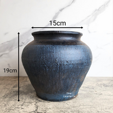 Load image into Gallery viewer, The Leaferie Pinelopi Blue large ceramic pot. 
