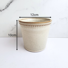 Load image into Gallery viewer, The Leaferie Juniper ceramic beige pot
