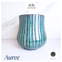 Load image into Gallery viewer, The Leaferie Auree blue ceramic pot.
