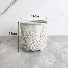 Load image into Gallery viewer, The Leaferie Macon pine leaf pot with leg. ceramic material
