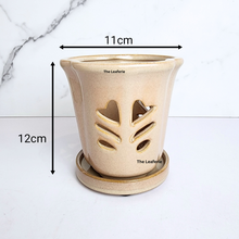 Load image into Gallery viewer, The Leaferie Layla Orchid pot with tray. 2 colours ceramic pot
