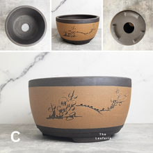 Load image into Gallery viewer, The Leaferie Reimi bonsai pot Series 1 . 3 colours bonsai pot. front view of all colours C
