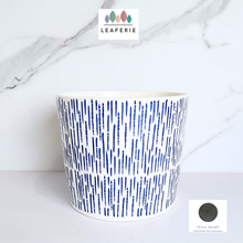 Load image into Gallery viewer, The Leaferie Marin blue and white ceramic pot.

