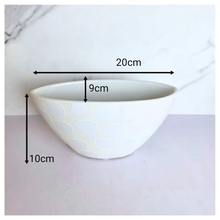 Load image into Gallery viewer, Ophel White ceramic pot with decorative pattern on a marble surface, featuring the LEAFERIE brand.
