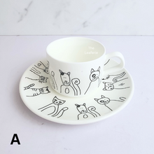 Load image into Gallery viewer, the Leaferie olivier series 5 . coffee cup and mug cat motif
