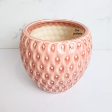 Load image into Gallery viewer, The Leaferie Bea pink strawberry ceramic pot
