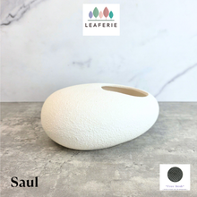 Load image into Gallery viewer, The Leaferie Saul shallow white pot. ceramic material
