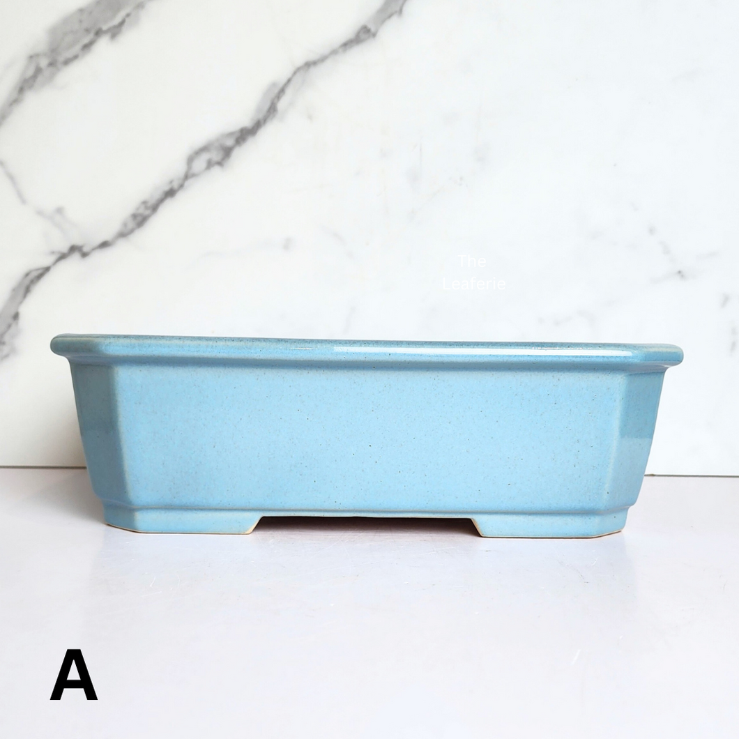 The Leaferie Rectangular bonsai pot. 2 colours ceramic material