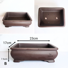 Load image into Gallery viewer, The Leaferie Bonsai Pot eries 72. zisha material. 4 designs. rectangular and oval
