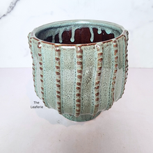 Load image into Gallery viewer, The Leaferie Ruona green bluish ceramic pot
