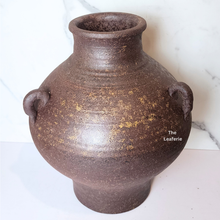 Load image into Gallery viewer, The Leaferie Anders Big bronze ceramic pot with ears
