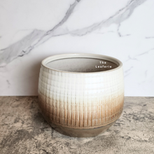 Load image into Gallery viewer, The Leaferie Sotiria Large flowerpot. white and brown base ceramic pot.
