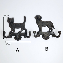 Load image into Gallery viewer, The Leaferie Cast Iron hook. cat and dog hook
