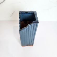 Load image into Gallery viewer, The Leaferie Ibarra tall pot. ceramic blue colour
