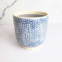 Load image into Gallery viewer, The Leaferie Cora blueish flowerpot. ceramic material
