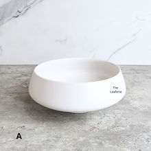 Load image into Gallery viewer, The Leaferie Xelene shallow white and black colour ceramic pot.
