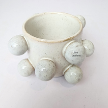 Load image into Gallery viewer, The Leaferie Kangas white ceramic pot with stud.
