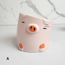 Load image into Gallery viewer, The Leaferie Odell flowerpot . 2 designs pink and white ceramic pot.
