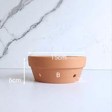 Load image into Gallery viewer, HANNA Terracotta Flowerpots with Holes (Shallow) 4 Sizes
