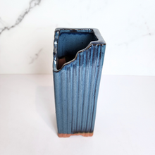 Load image into Gallery viewer, The Leaferie Ibarra tall pot. ceramic blue colour
