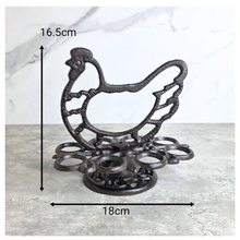 Load image into Gallery viewer, Delya cast iron egg holder. asble to hole 8 eggs. the leaferie brand
