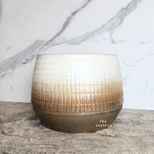 Load image into Gallery viewer, The Leaferie Sotiria Large flowerpot. white and brown base ceramic pot.
