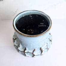 Load image into Gallery viewer, The Leaferie Ofelia blue ceramic pot with legs
