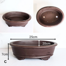 Load image into Gallery viewer, The Leaferie Bonsai Pot eries 72. zisha material. 4 designs. rectangular and oval
